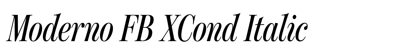 Moderno FB XCond Italic